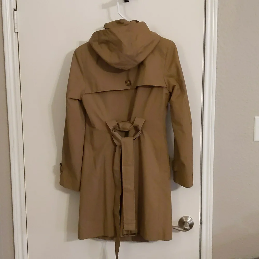 Classic Tommy Hilfiger Double-breasted Trench w/ Hood, Belt,& Pockets sz XS, Tan - Picture 4 of 14